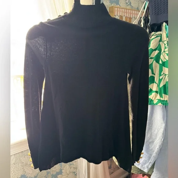 NWT INC International Concepts Black Sweater with Gold Buttons - Picture 3 of 3